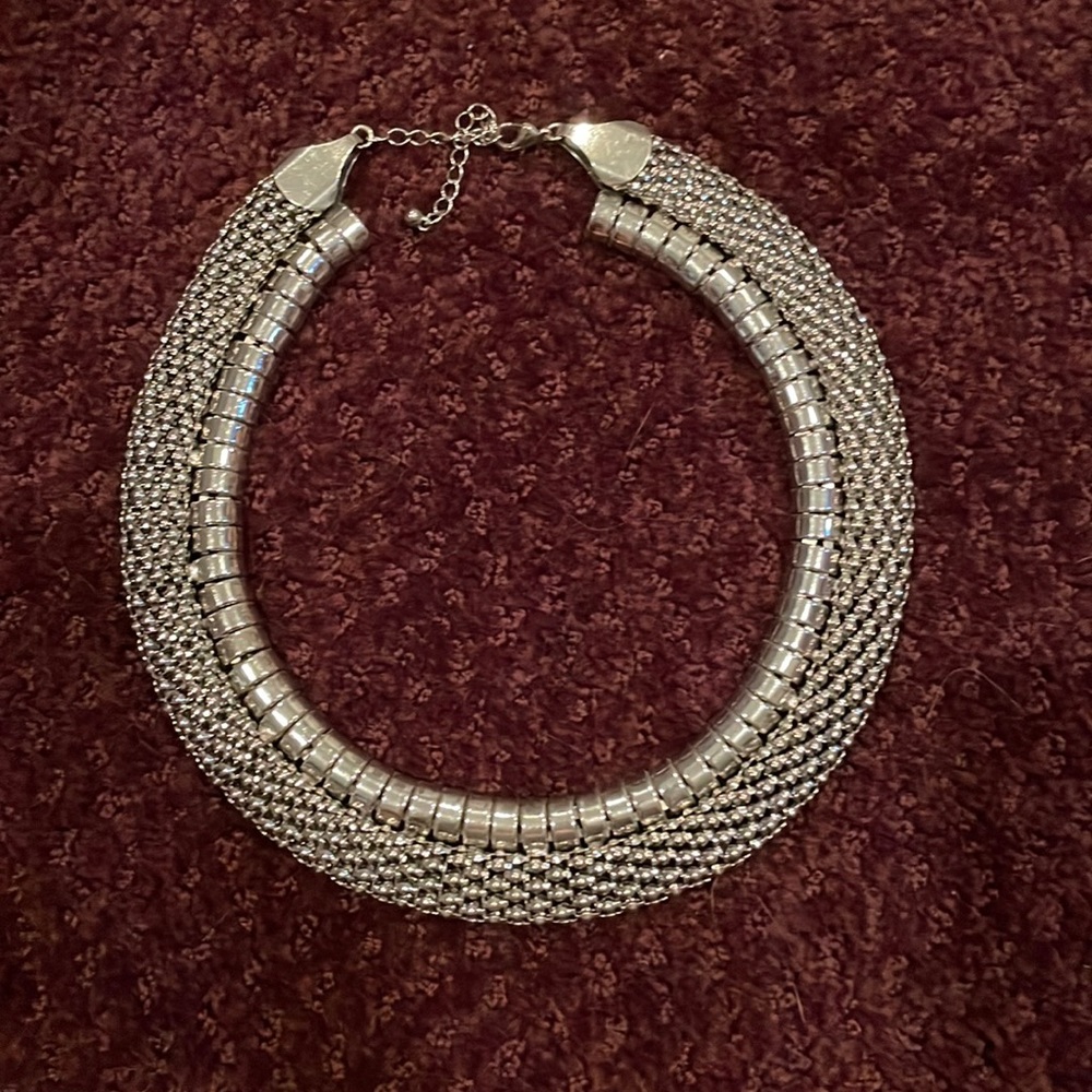 Silver choker necklace
